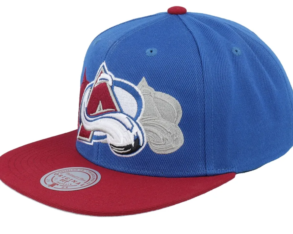 Colorado Avalanche Triple Up Light Blue/Red Snapback - Mitchell & Ness