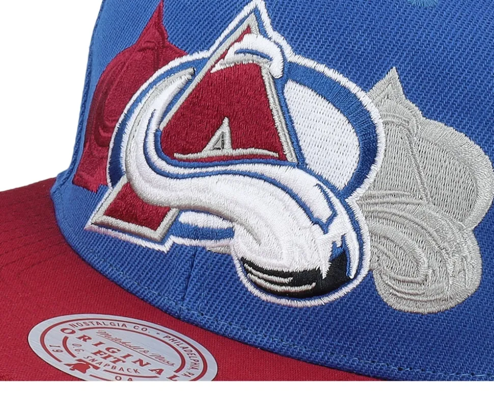 Colorado Avalanche Triple Up Light Blue/Red Snapback - Mitchell & Ness