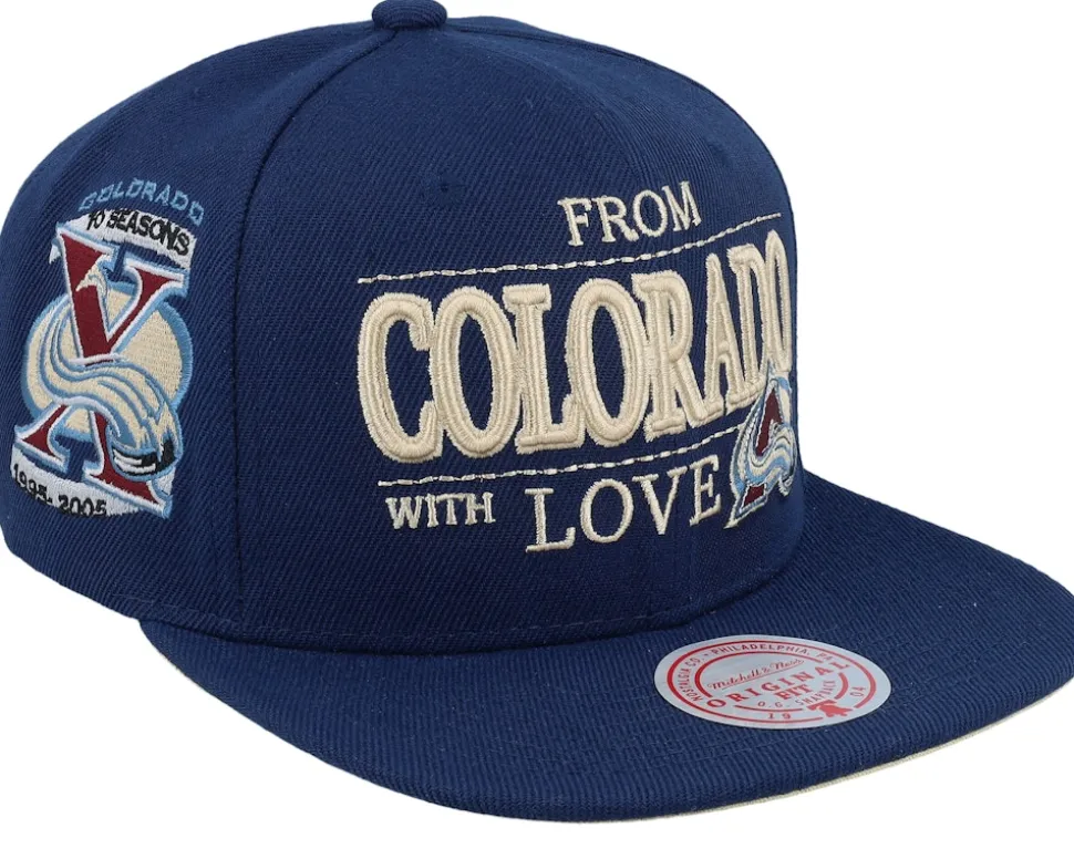 Colorado Avalanche With Love Blue Snapback - Mitchell & Ness