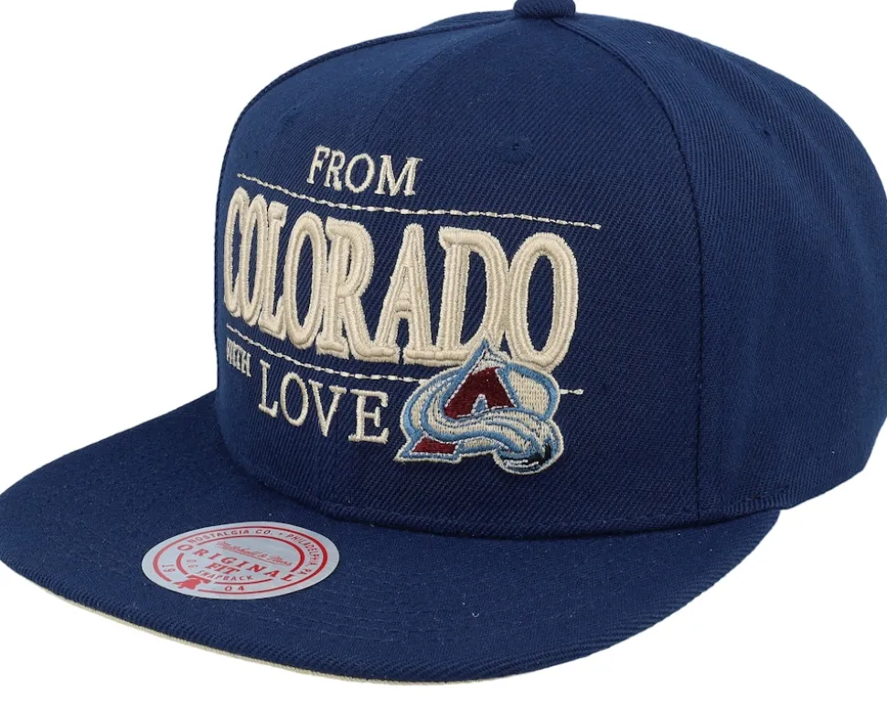 Colorado Avalanche With Love Blue Snapback - Mitchell & Ness
