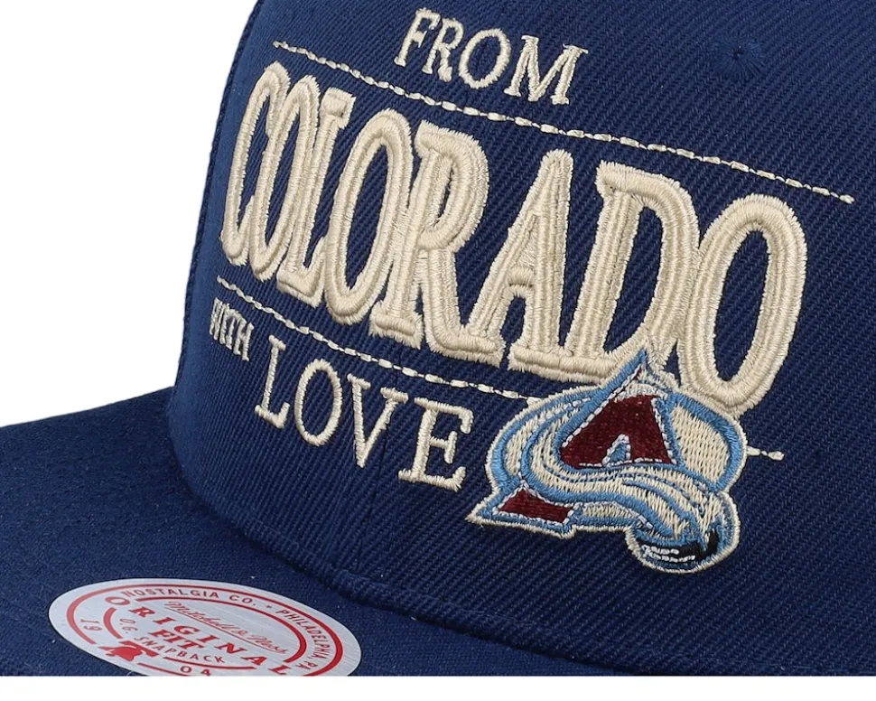 Colorado Avalanche With Love Blue Snapback - Mitchell & Ness