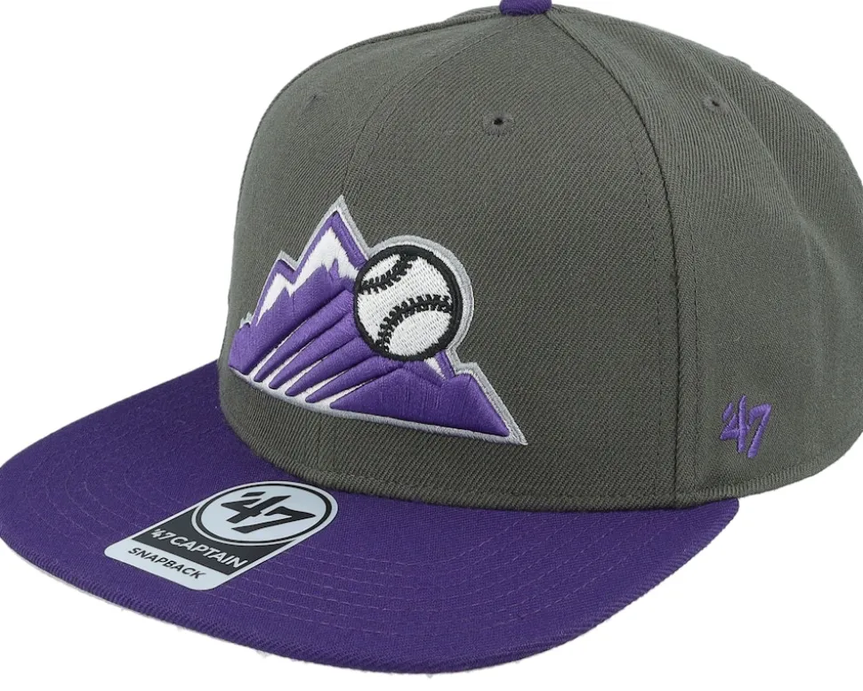 Colorado Rockies Sure Shot Two Tone Captain Charcoal/Purple Snapback - 47 Brand