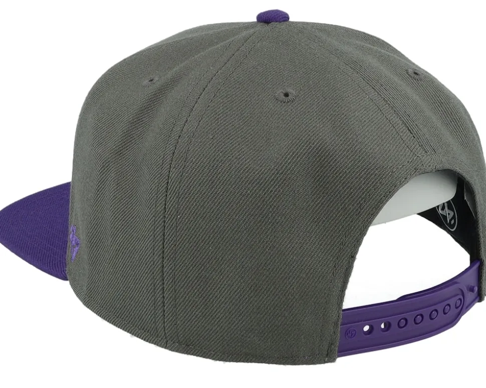Colorado Rockies Sure Shot Two Tone Captain Charcoal/Purple Snapback - 47 Brand