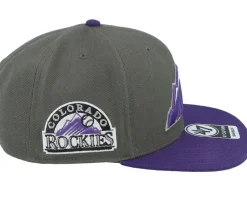 Colorado Rockies Sure Shot Two Tone Captain Charcoal/Purple Snapback - 47 Brand