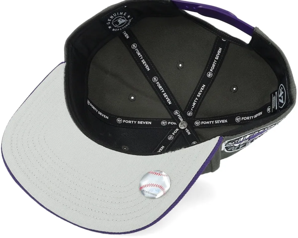 Colorado Rockies Sure Shot Two Tone Captain Charcoal/Purple Snapback - 47 Brand