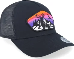 Colorful Deer Big Patch Black A-frame Trucker - Iconic