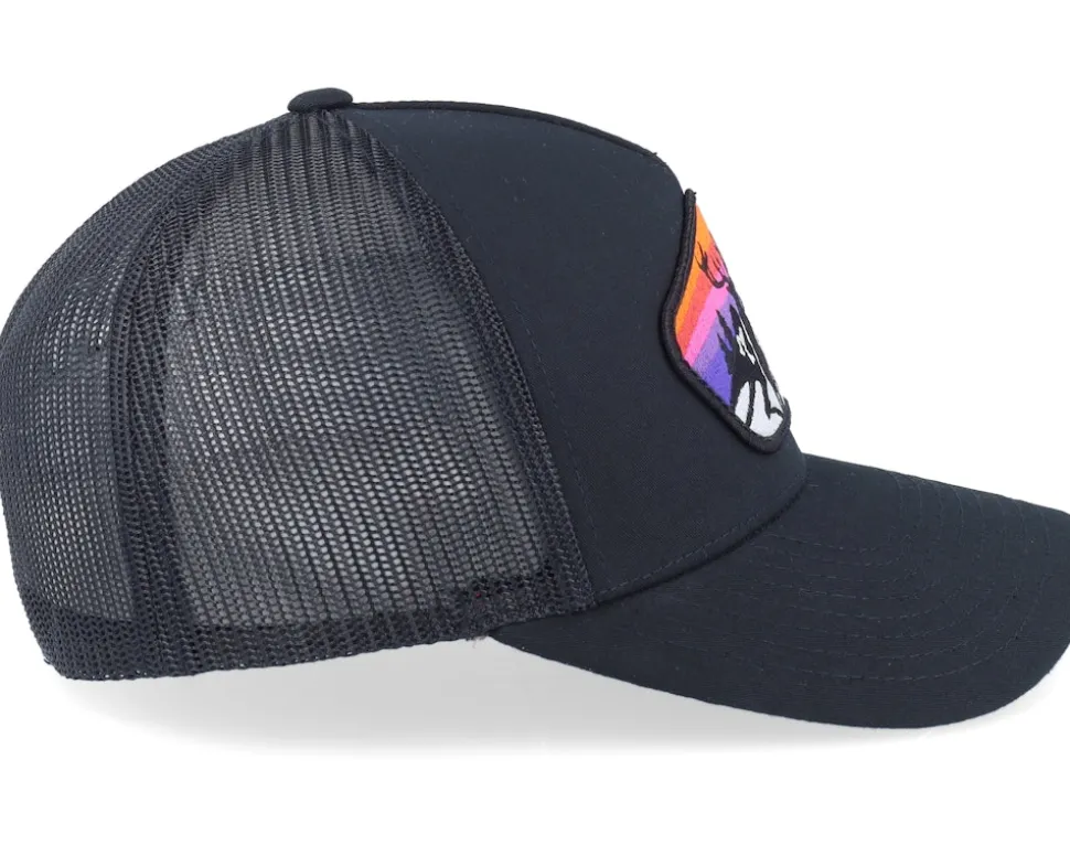 Colorful Deer Big Patch Black A-frame Trucker - Iconic