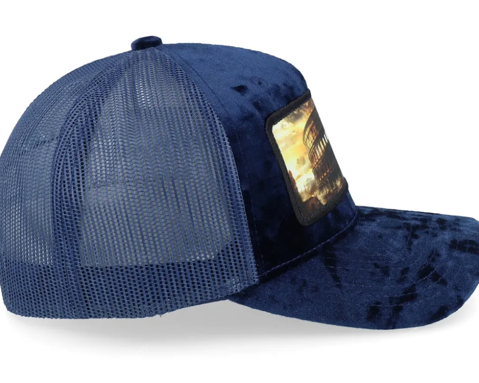 Colosseum At Its Peak Velvet Navy A-Frame Trucker - Calza Pennello