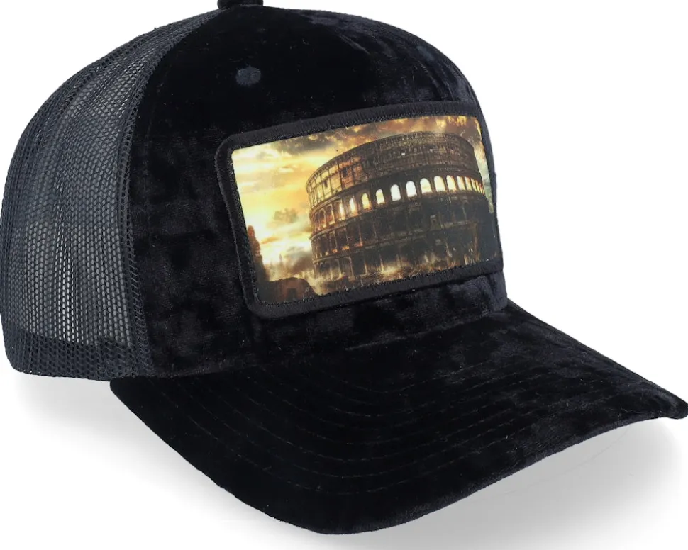 Colosseum At Its Peak Velvet Black A-Frame Trucker - Calza Pennello