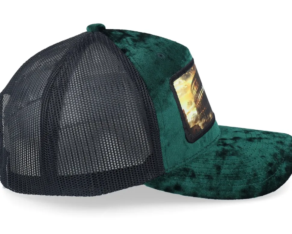 Colosseum At Its Peak Velvet Green/Black A-Frame Trucker - Calza Pennello