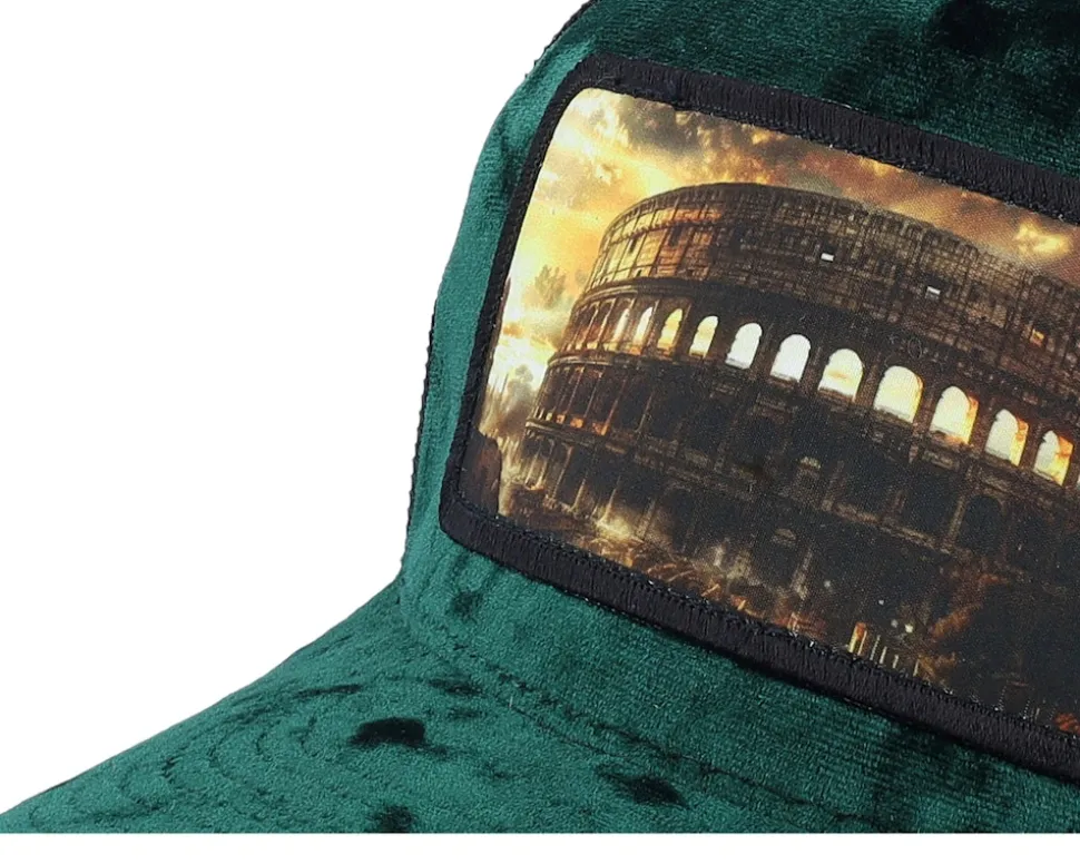 Colosseum At Its Peak Velvet Green/Black A-Frame Trucker - Calza Pennello