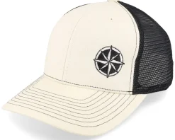 Compass Rose Ivory/Black Contrast Stitch Trucker - Wild Spirit