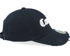 Compton 3d Script Destroyed Black Dad Cap - Lucid Smile