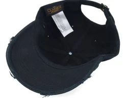 Compton 3d Script Destroyed Black Dad Cap - Lucid Smile