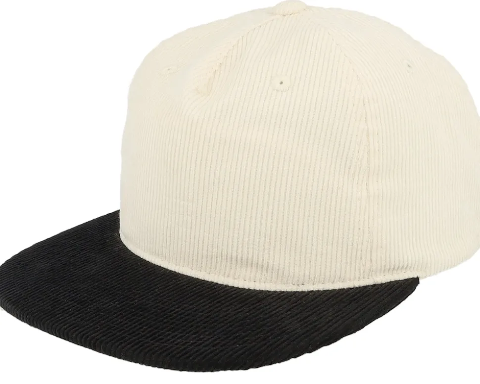 Cord Ivory/Black 5-panel Halfmoon Snapback - Equip