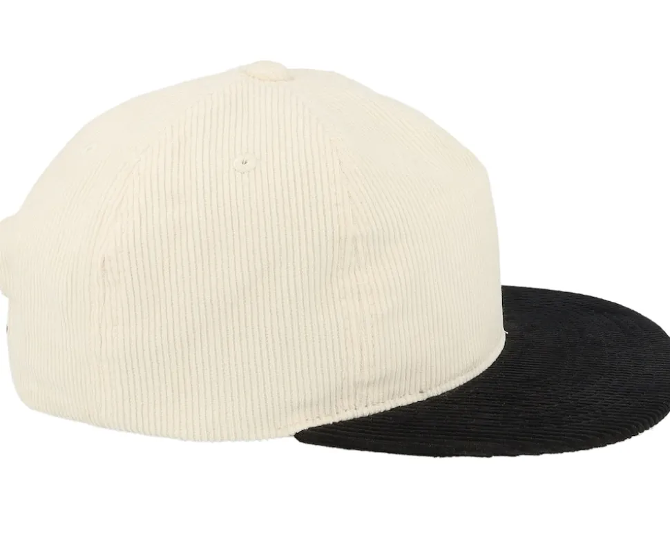 Cord Ivory/Black 5-panel Halfmoon Snapback - Equip