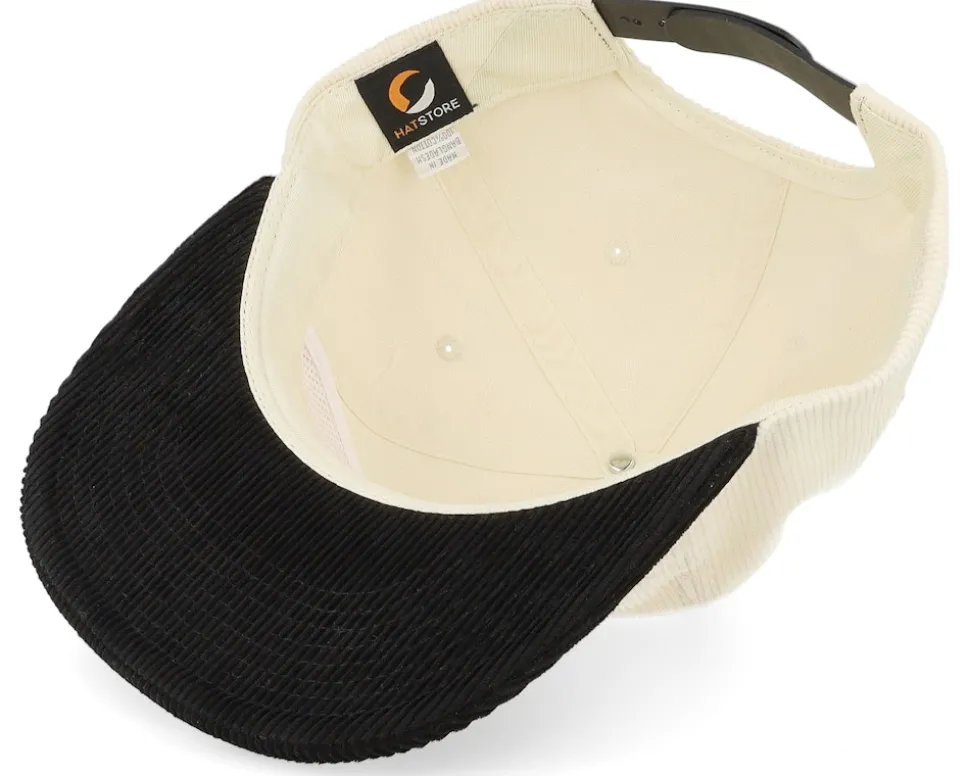 Cord Ivory/Black 5-panel Halfmoon Snapback - Equip