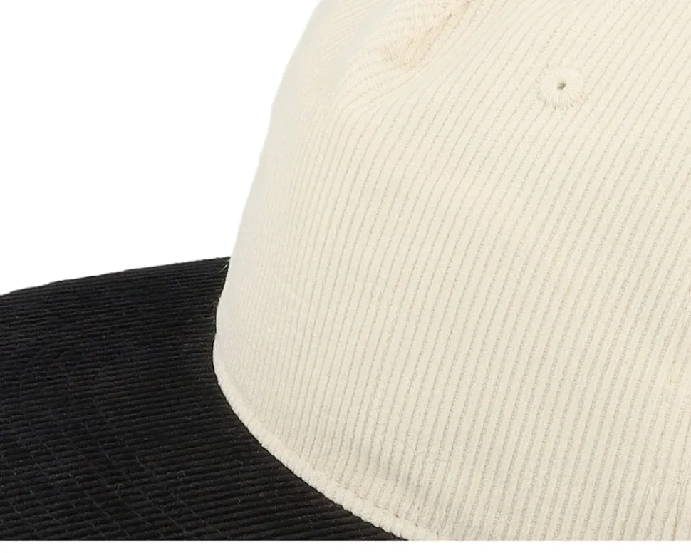 Cord Ivory/Black 5-panel Halfmoon Snapback - Equip