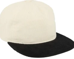 Cord Ivory/Black 5-panel Halfmoon Snapback - Equip