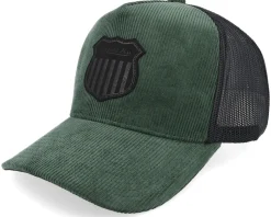 Cord Shield Bottle Green/Black A-Frame Trucker - Mitchell & Ness