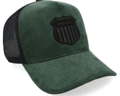 Cord Shield Bottle Green/Black A-Frame Trucker - Mitchell & Ness