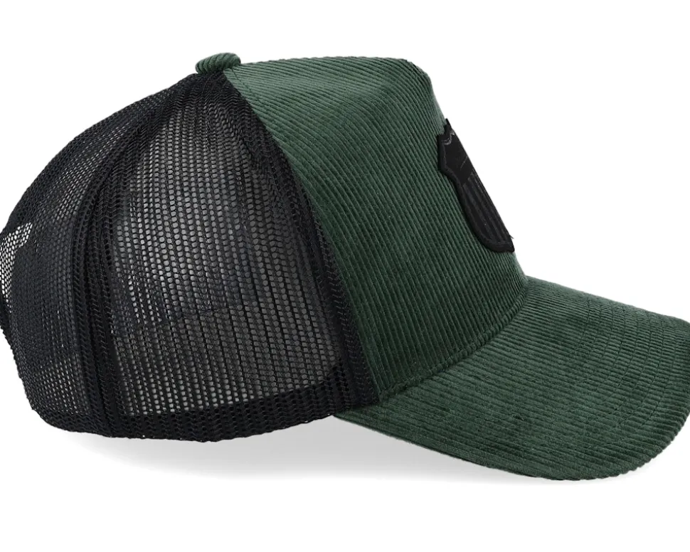 Cord Shield Bottle Green/Black A-Frame Trucker - Mitchell & Ness