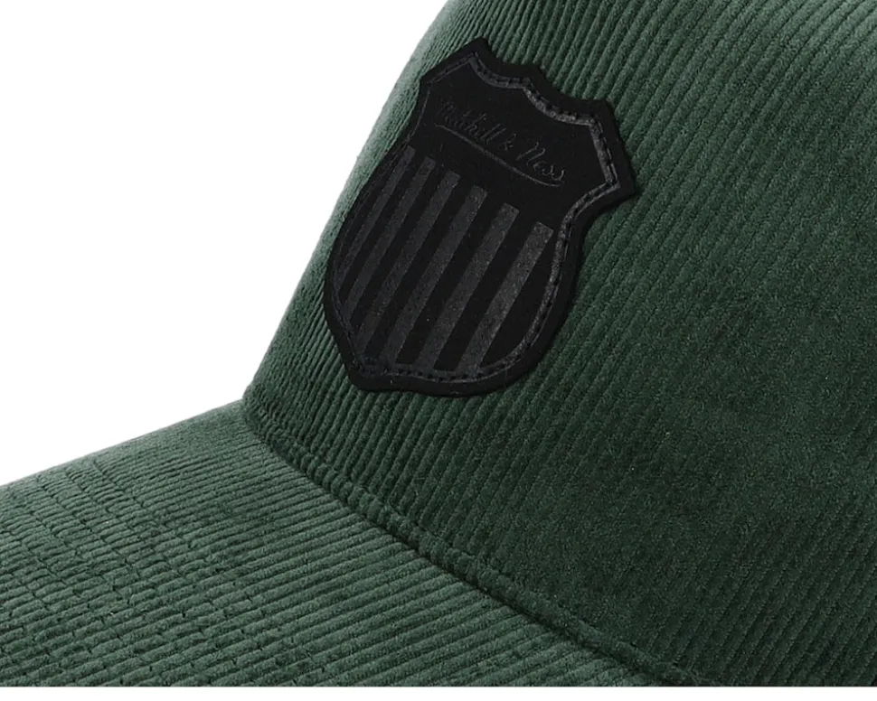 Cord Shield Bottle Green/Black A-Frame Trucker - Mitchell & Ness