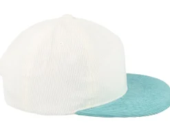 Cord White/Teal 5-panel Halfmoon Snapback - Equip