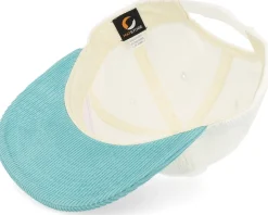 Cord White/Teal 5-panel Halfmoon Snapback - Equip