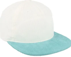 Cord White/Teal 5-panel Halfmoon Snapback - Equip