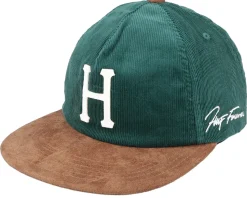 Corduroy Classic H 5 Panel Forest Green Snapback - HUF