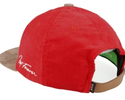 Corduroy Classic H 5 Panel Red Strapback - HUF