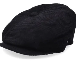 Corduroy Newsboy Cap Black Flat Cap - Jaxon & James