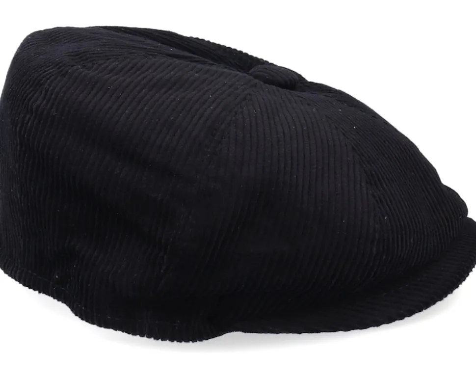 Corduroy Newsboy Cap Black Flat Cap - Jaxon & James