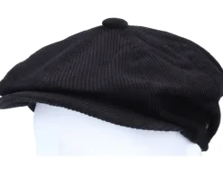 Corduroy Newsboy Cap Black Flat Cap - Jaxon & James