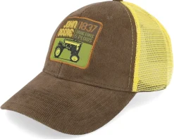 Corduroy Poly Mesh Yellow/Brown Trucker - John Deere