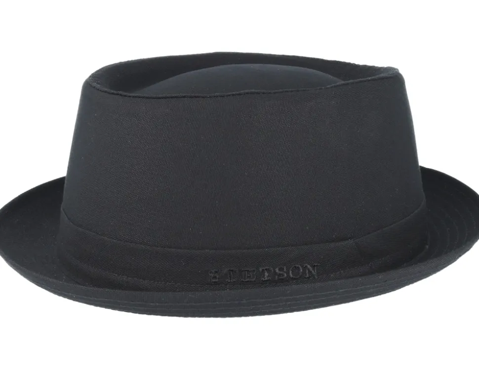 Cotton Black Pork Pie - Stetson