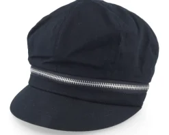 Cotton Fabirc Balloon Cap With Zipper Black Visor Vega Cap - Seeberger