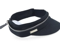 Cotton Fabirc Balloon Cap With Zipper Black Visor Vega Cap - Seeberger