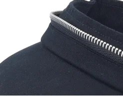 Cotton Fabirc Balloon Cap With Zipper Black Visor Vega Cap - Seeberger