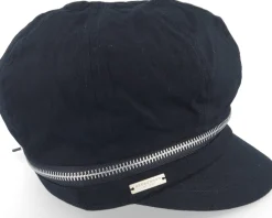 Cotton Fabirc Balloon Cap With Zipper Black Visor Vega Cap - Seeberger