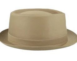 Cotton Khaki Pork Pie - Stetson