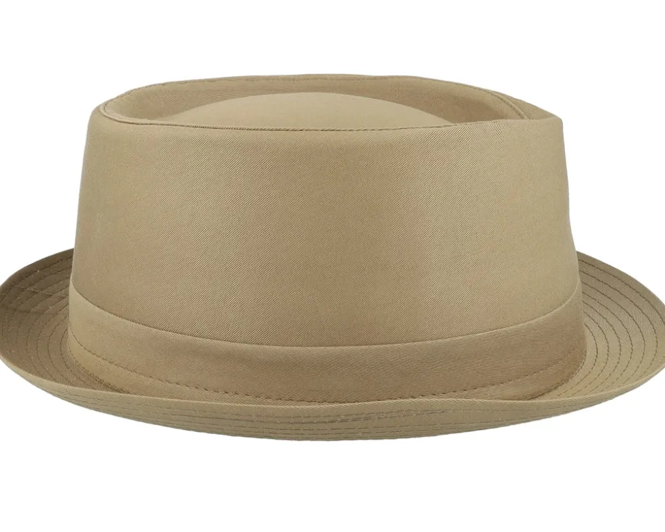 Cotton Khaki Pork Pie - Stetson