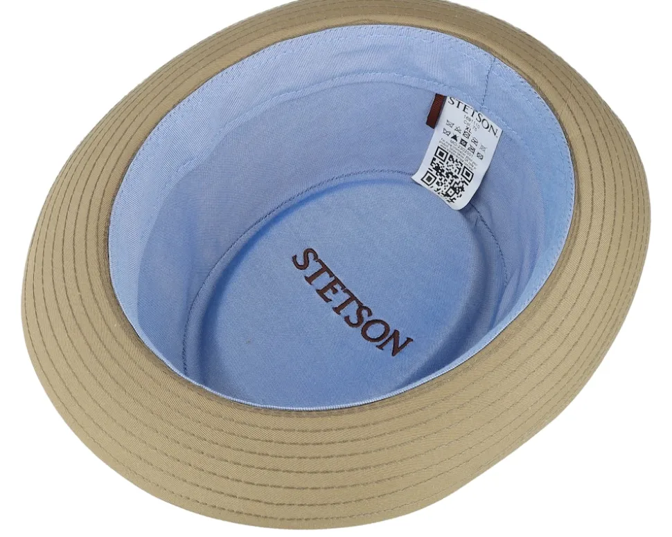 Cotton Khaki Pork Pie - Stetson
