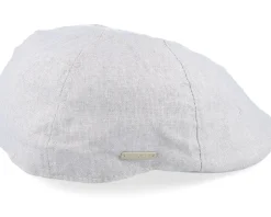Cotton Linen Ivy Cap Basic Light Grey Flat Cap - Seeberger