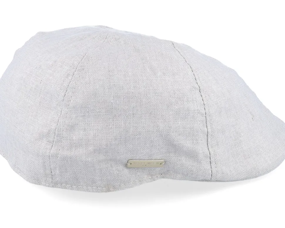 Cotton Linen Ivy Cap Basic Light Grey Flat Cap - Seeberger