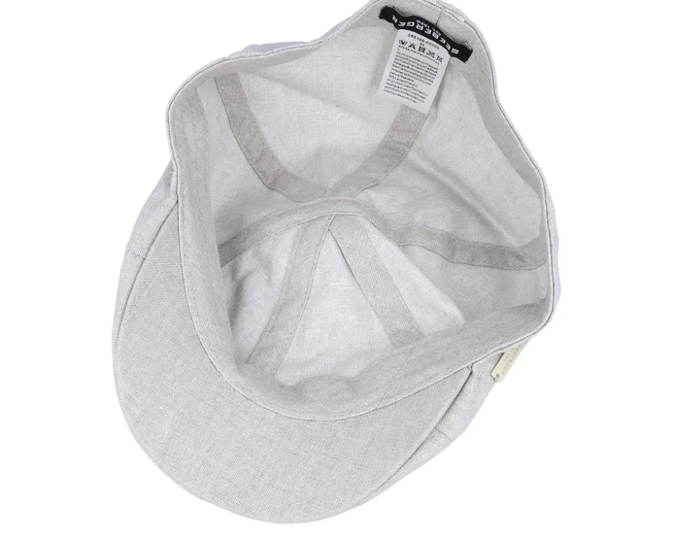 Cotton Linen Ivy Cap Basic Light Grey Flat Cap - Seeberger