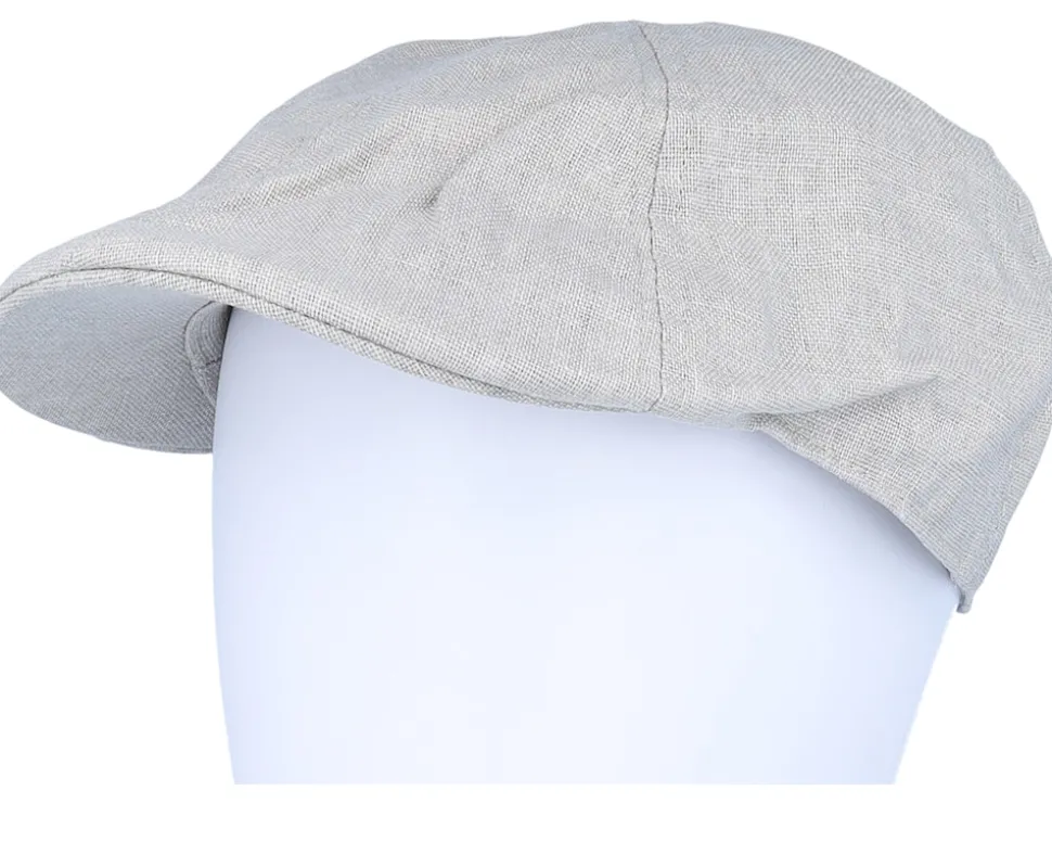 Cotton Linen Ivy Cap Basic Light Grey Flat Cap - Seeberger