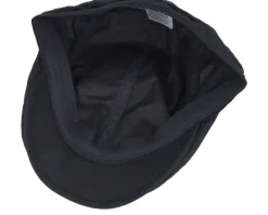 Cotton Linen Ivy Cap Black Flat Cap - Seeberger