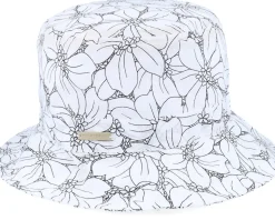 Cotton Mix Hat With Flower Print White Bucket - Seeberger